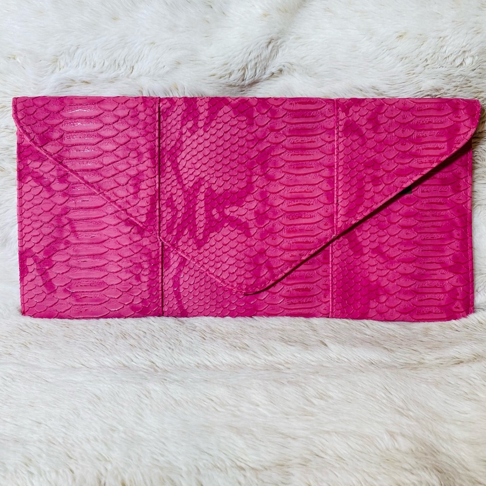 Tasha Vibrant Pink Textured Clutch